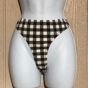 NWT Women J Crew Black and White Checked bikini bottom new with tags swimwear sw
